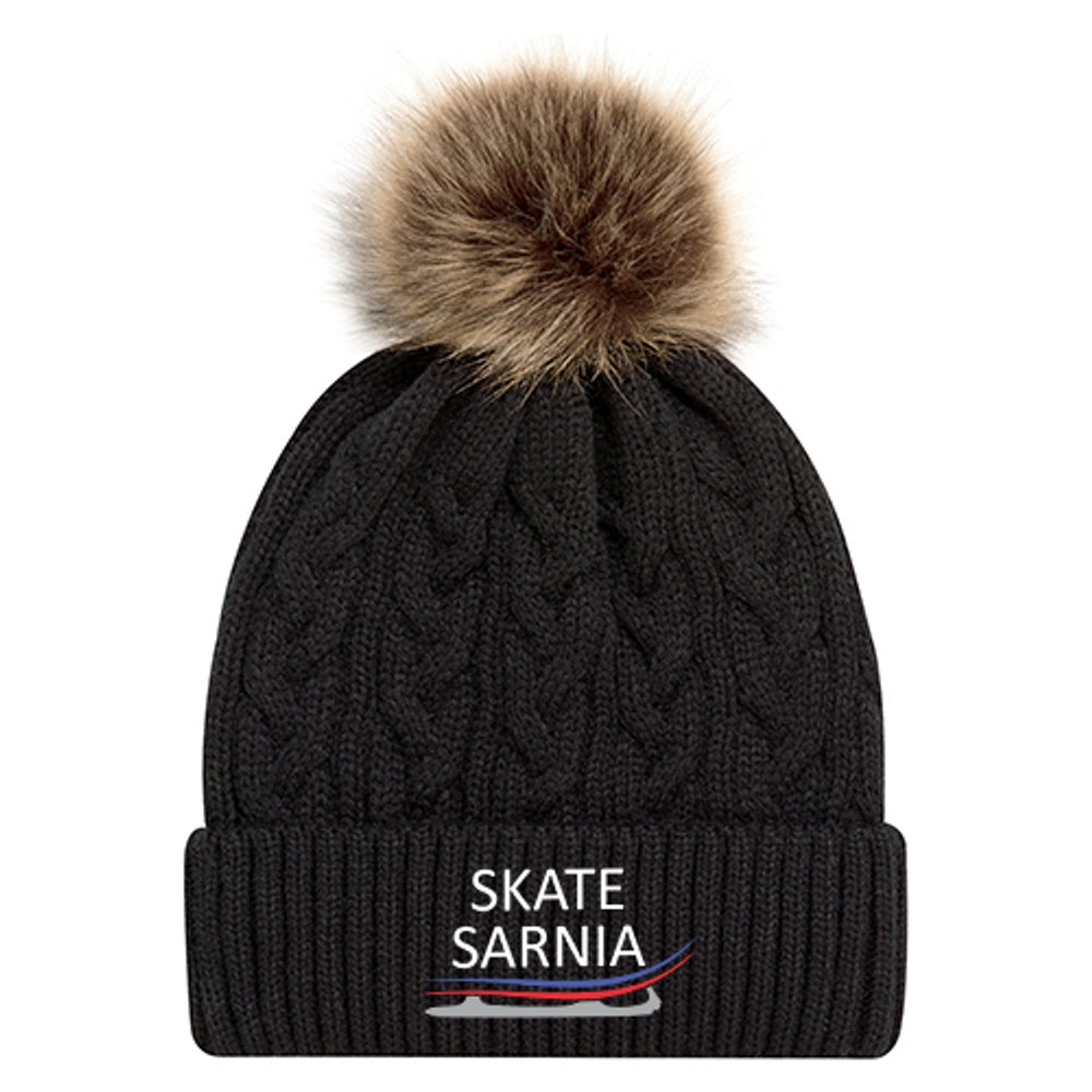 Skate Sarnia Faux Fur Pom Pom Cuff Toque