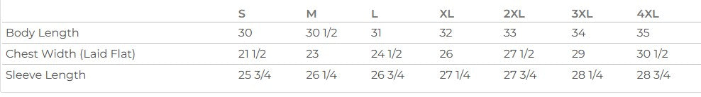 Unisex Sizing Chart