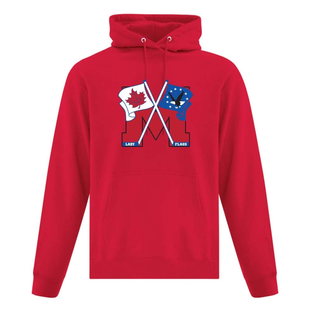 Mooretown Lady Flags Adult Fleece Hooded Sweatshirt