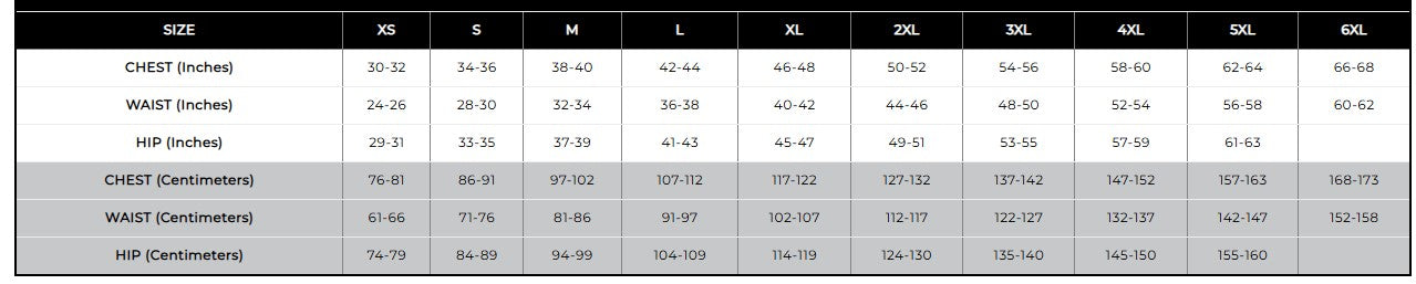 Men's Sizing Chart