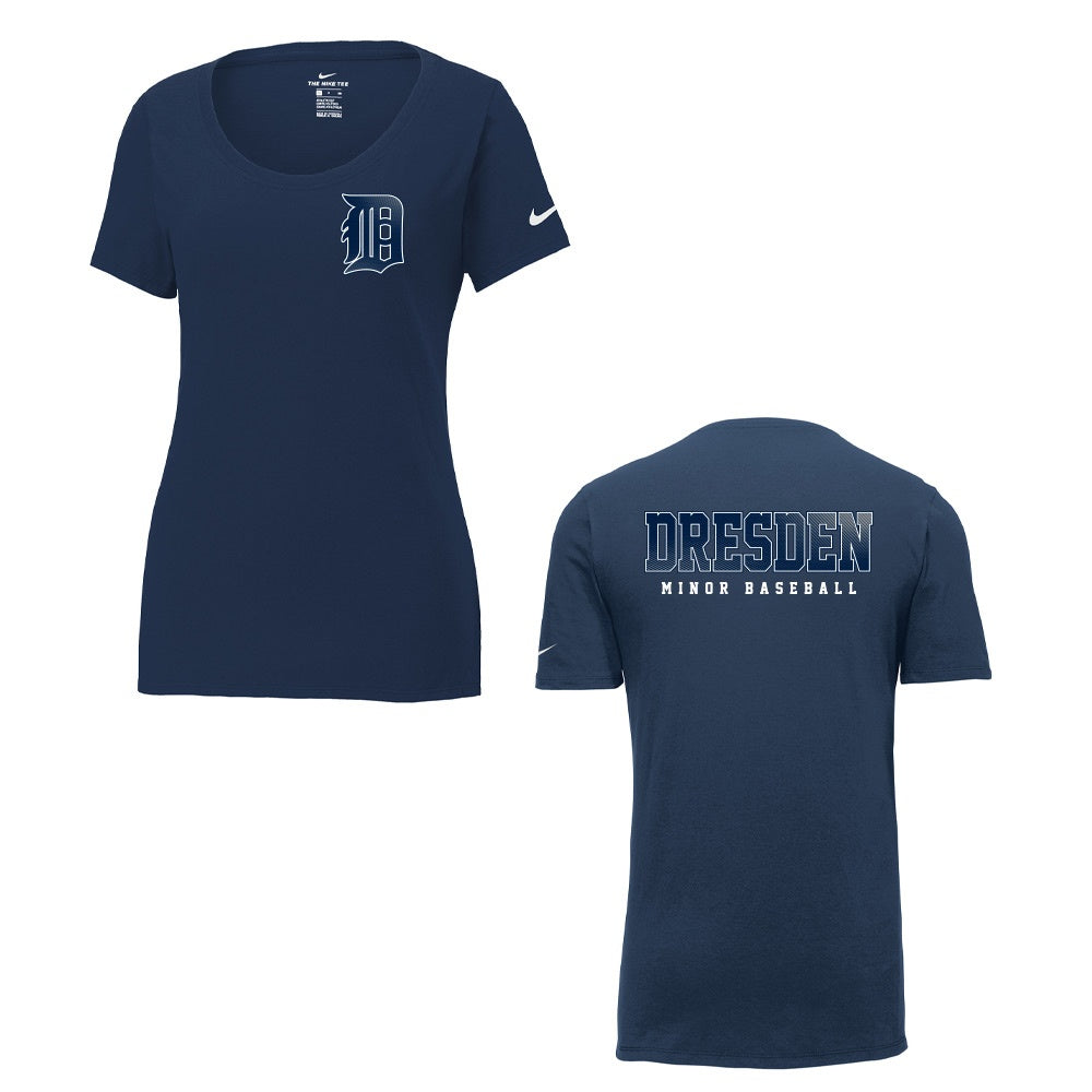 Dresden Minor Baseball Ladies' Nike Dri-FIT Cotton/Poly Scoop Neck Tee