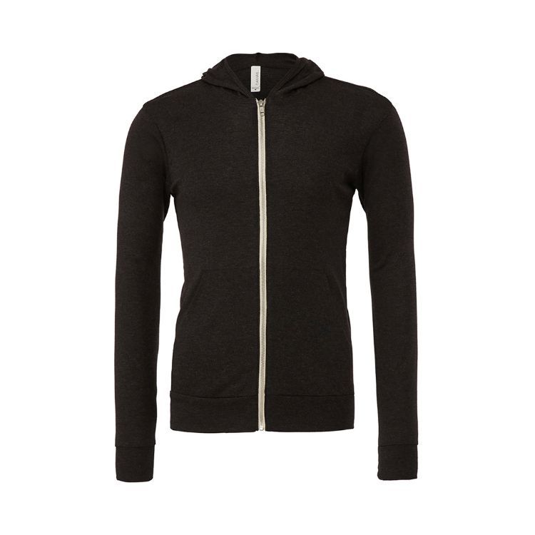 BELLA + CANVAS UNISEX TRIBLEND FULL-ZIP LIGHTWEIGHT HOODIE