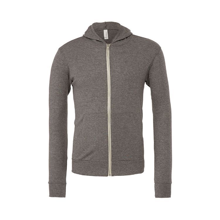 BELLA + CANVAS UNISEX TRIBLEND FULL-ZIP LIGHTWEIGHT HOODIE