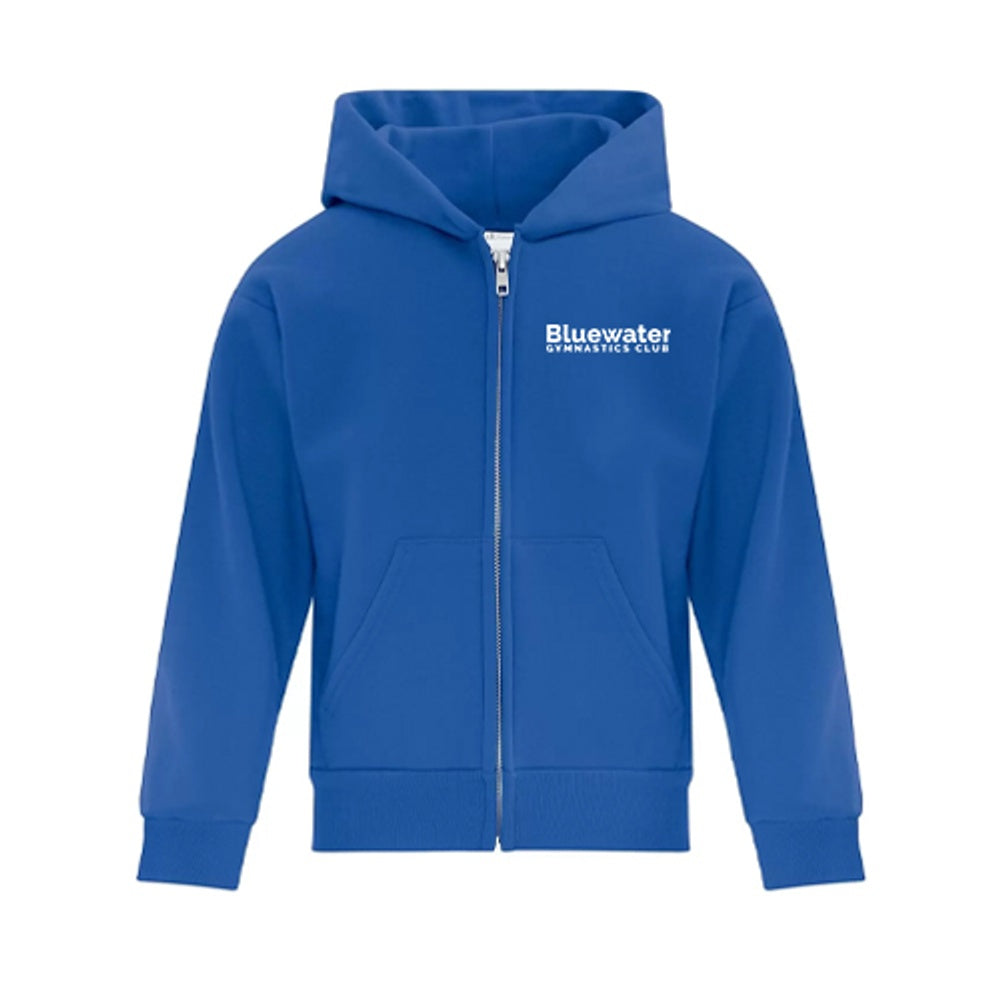 Bluewater Gymnastics Youth Everyday Fleece Full Zip Hooded Sweatshirt