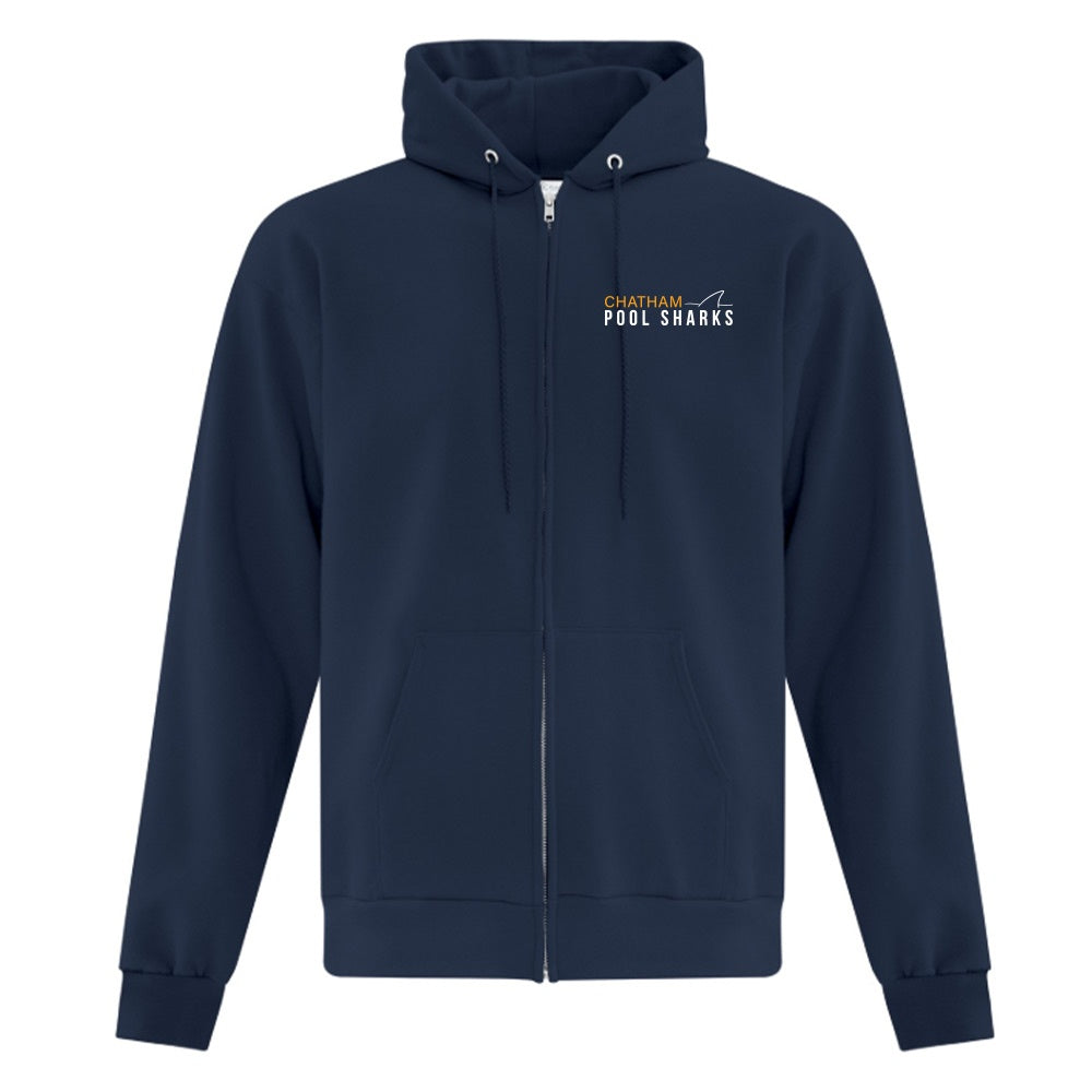 Chatham Pool Sharks Adult Fleece Full Zip Hooded Sweatshirt