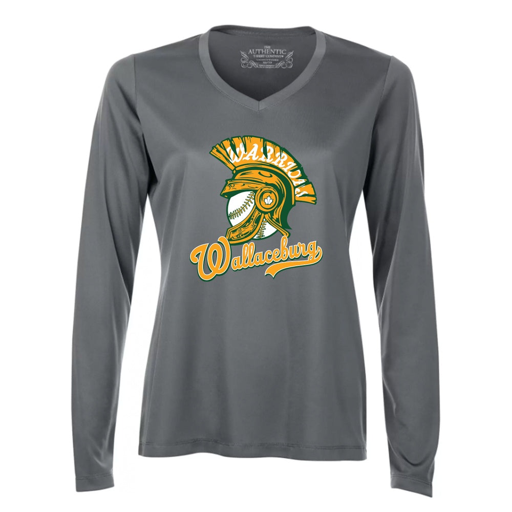 Wallaceburg Minor Baseball Ladies' Pro Team Long Sleeve V-Neck T-Shirt