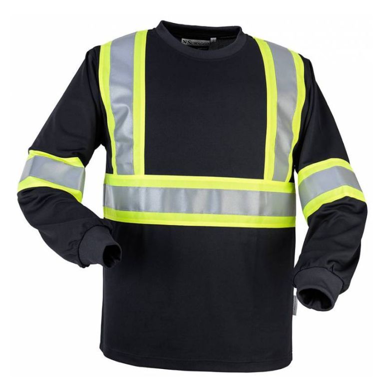 LEVEL 1 WICKING LONG SLEEVE T-SHIRT WITH 4" CONTRASTING STRIPES