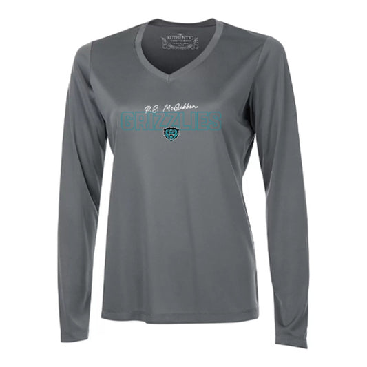 PE McGibbon Ladies' Pro Team Long Sleeve V-Neck T-Shirt