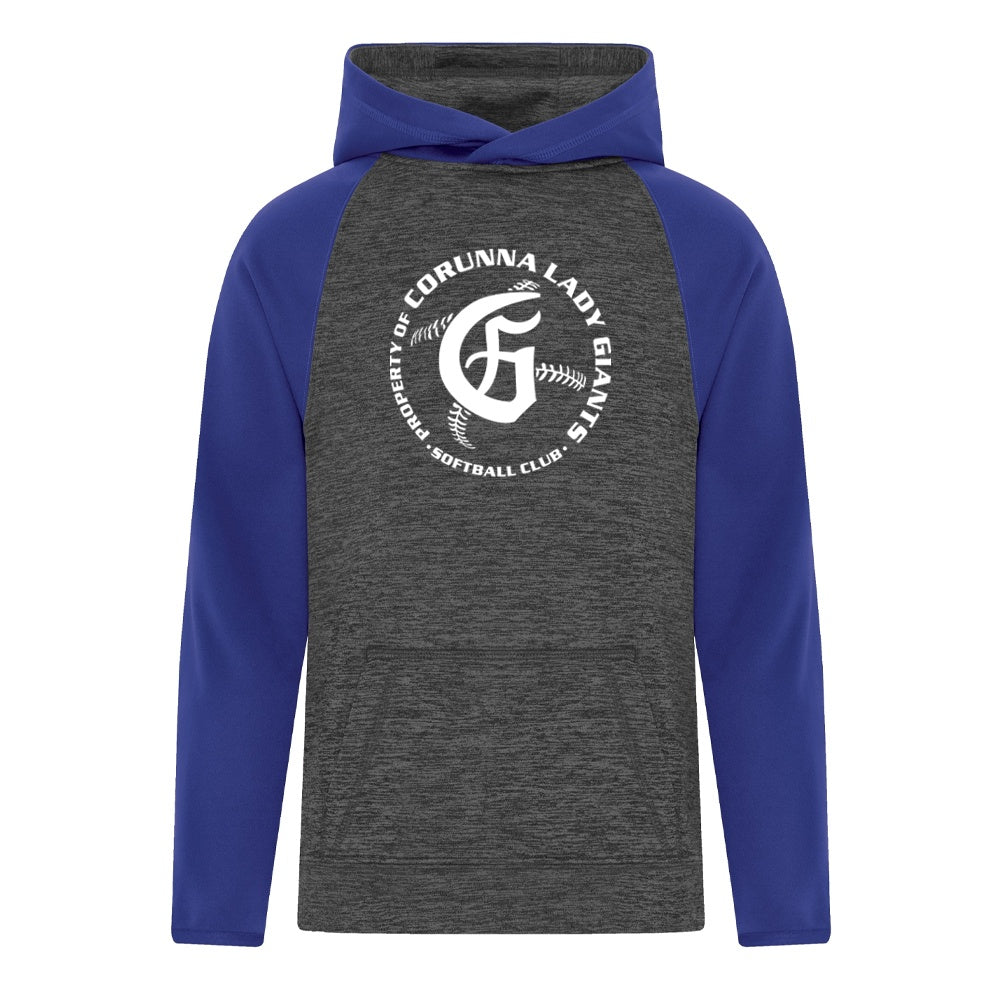 Corunna Lady Giants Youth Heather Fleece Two Tone Hoodie