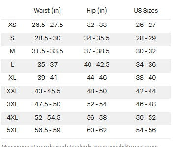 Men's Sizing Chart