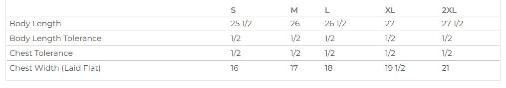 Ladies' Sizing Chart