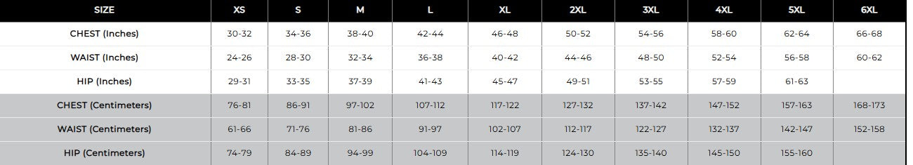 Men's Sizing Chart