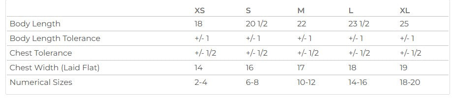 Youth Sizing Chart