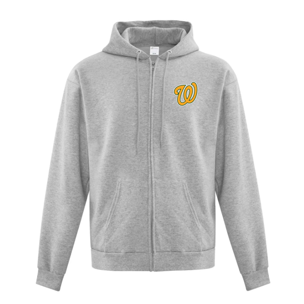 Wallaceburg Minor Baseball Adult Everyday Fleece Full Zip Hooded Sweatshirt