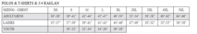 Men's Sizing Chart