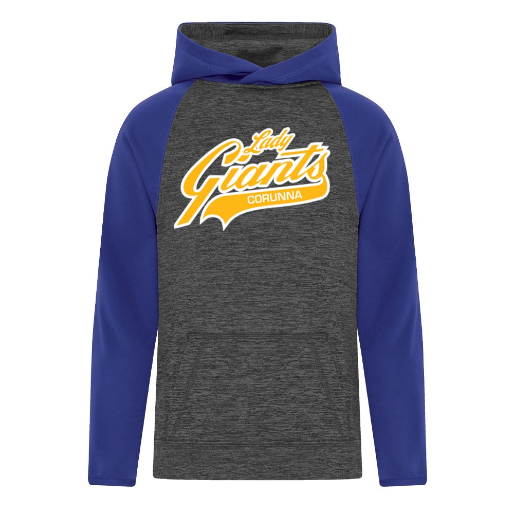 Corunna Lady Giants Youth Heather Fleece Two Tone Hoodie