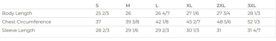 Ladies' Sizing Chart