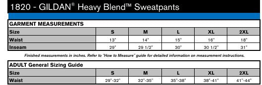 Unisex Sizing Chart