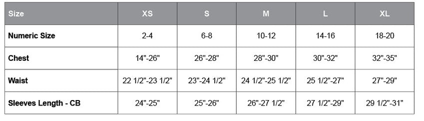 Youth Sizing Chart