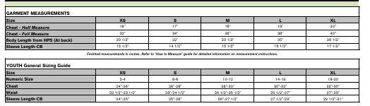 Youth Sizing Chart