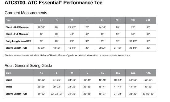 Men's Sizing Chart
