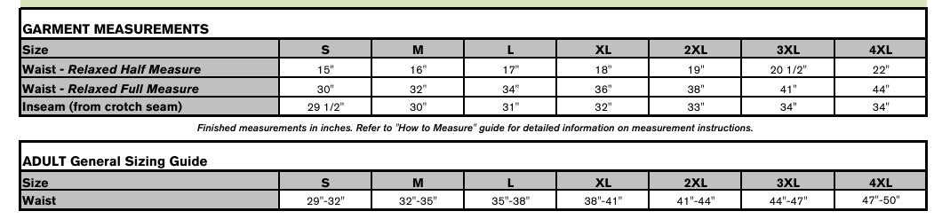 Men's Sizing Chart