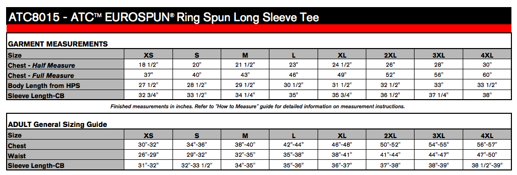 Men's Sizing Chart