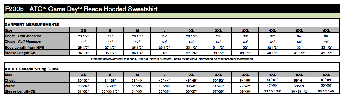 Men's Sizing Chart