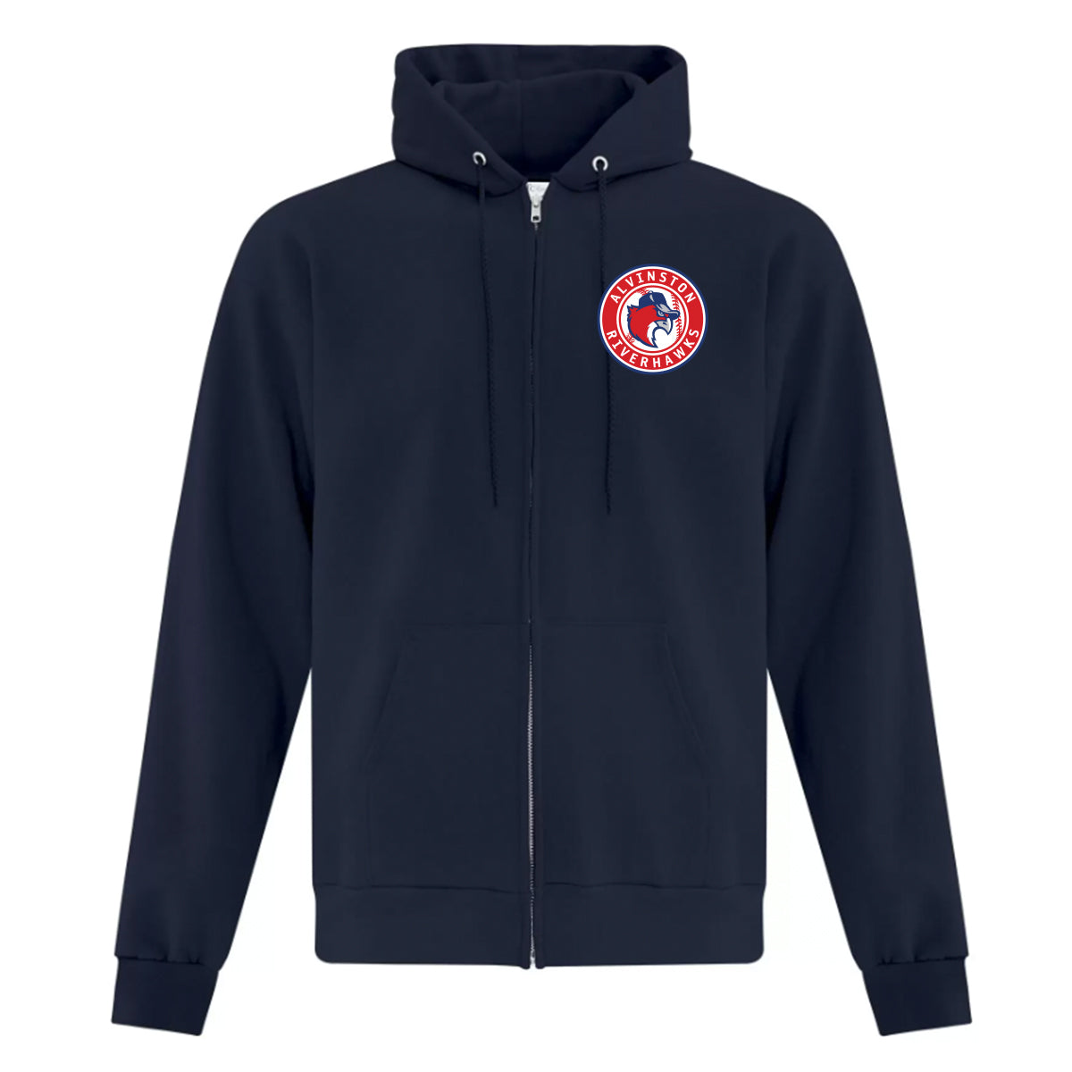 Alvinston Riverhawks Adult Everyday Fleece Full Zip Hooded Sweatshirt