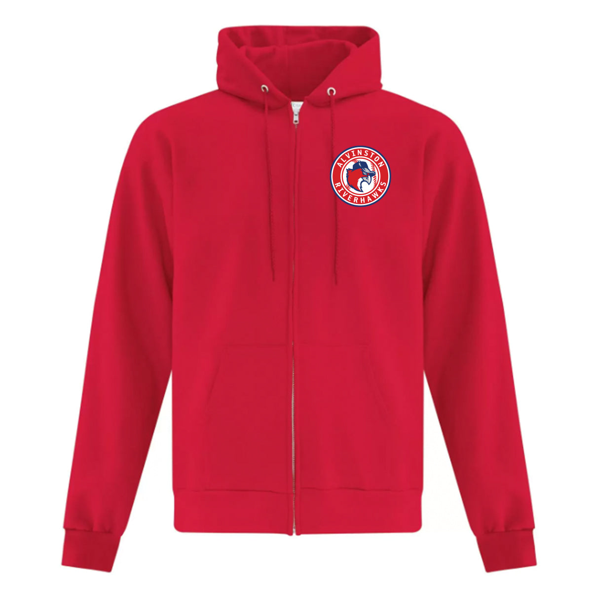 Alvinston Riverhawks Adult Everyday Fleece Full Zip Hooded Sweatshirt