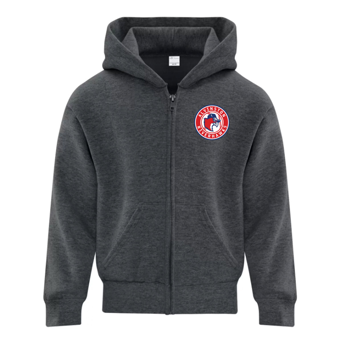 Alvinston Riverhawks Youth Everyday Fleece Full Zip Hooded Sweatshirt
