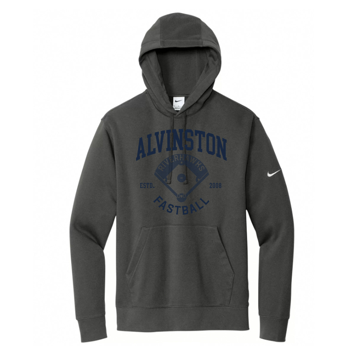 Alvinston Riverhawks Adult Nike Club Fleece Sleeve Swoosh Pullover Hoodie