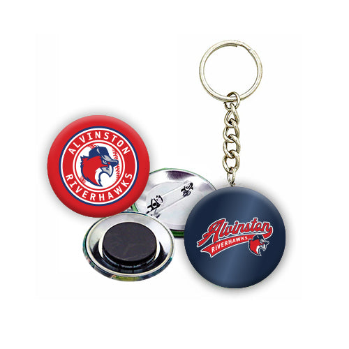 Alvinston Riverhawks Button, Magnet, Keychain