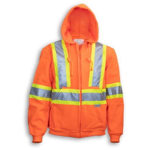 HI-VIS 100% POLY ZIP-UP SAFETY HOODIE
