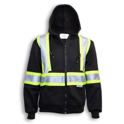HI-VIS 100% POLY ZIP-UP SAFETY HOODIE