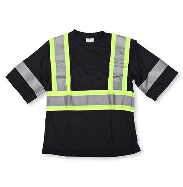 BLACK MESH 100% POLYESTER T-SHIRT