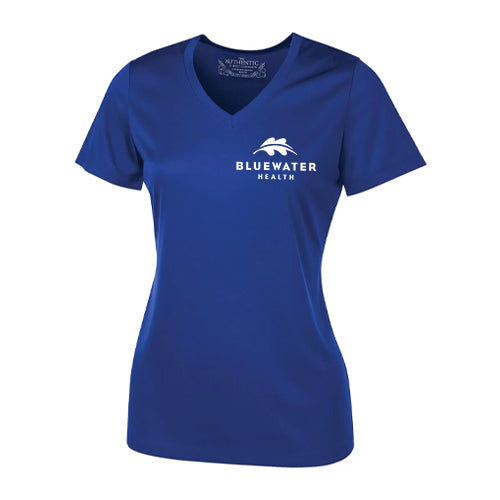 Bluewater Health Ladies' V-Neck Pro Team (Moisture Wicking) T-Shirt