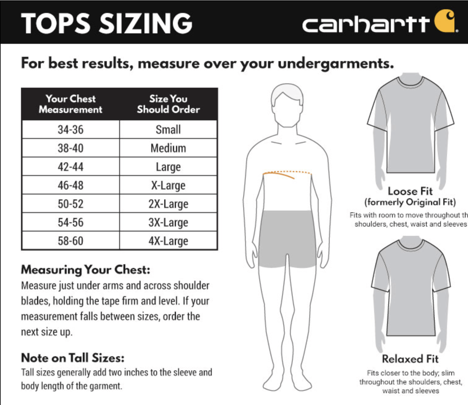 Unisex Sizing Chart