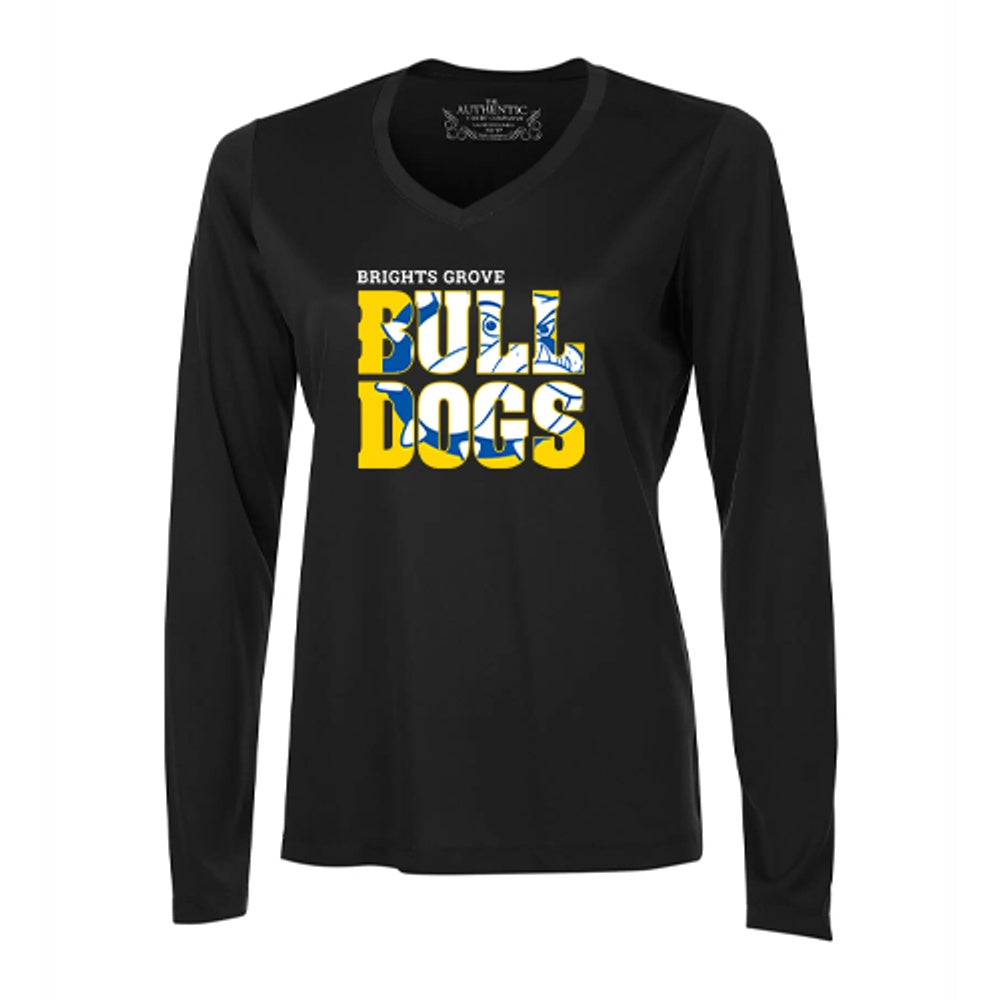 Brights Grove Ladies' Pro Team Long Sleeve V-Neck T-Shirt