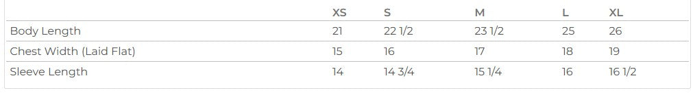 Youth Sizing Chart