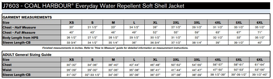 Men's Sizing Chart