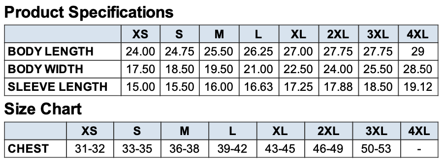 Ladies' Sizing Chart