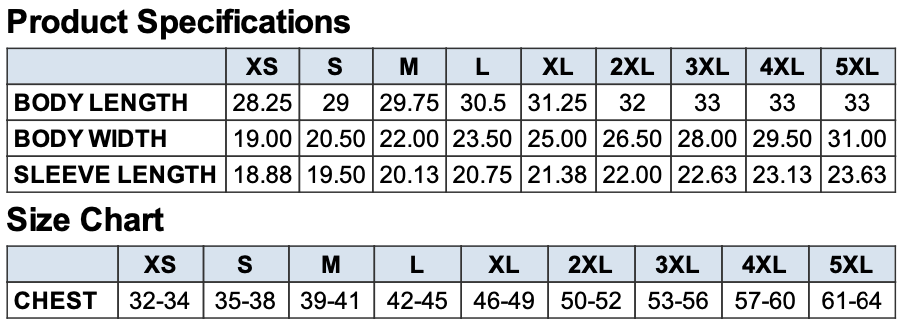 Men's Sizing Chart
