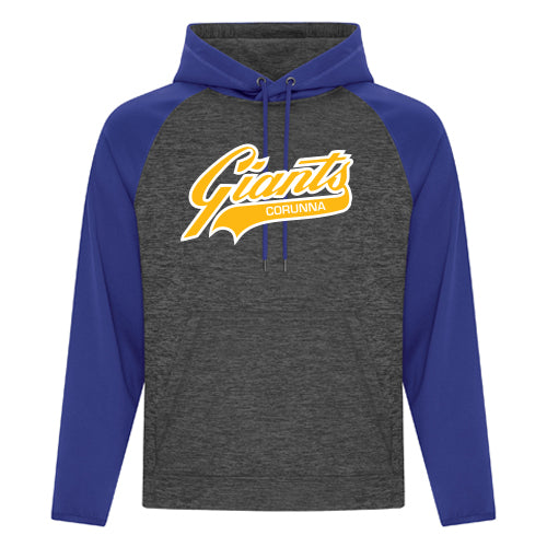 Corunna Giants Adult Heather Fleece Two Tone Hoodie