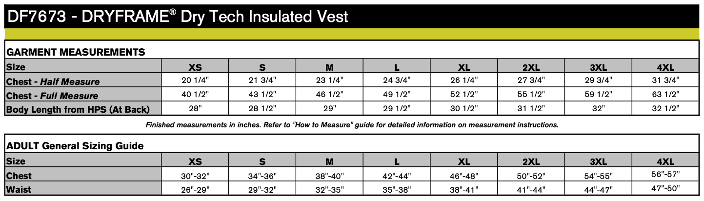 Men's Sizing Chart