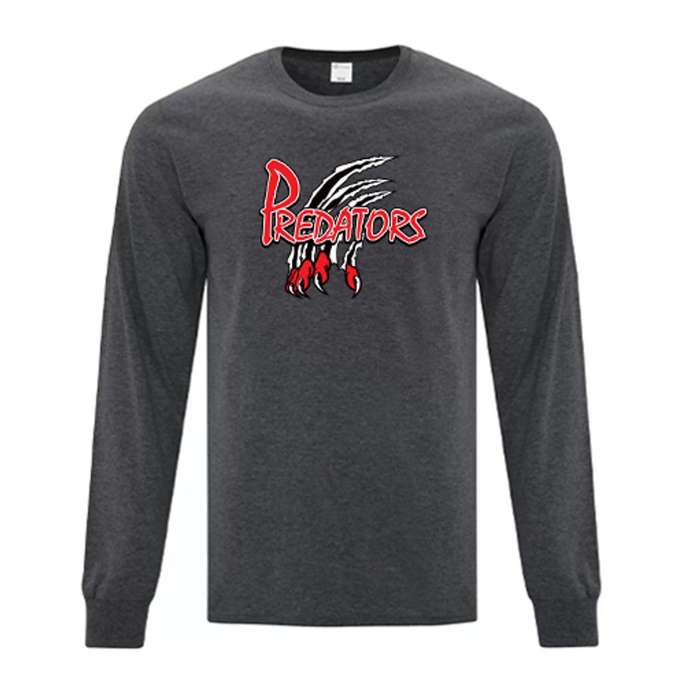 Lambton Shores Predators Adult Everday Cotton Long Sleeve T-Shirt