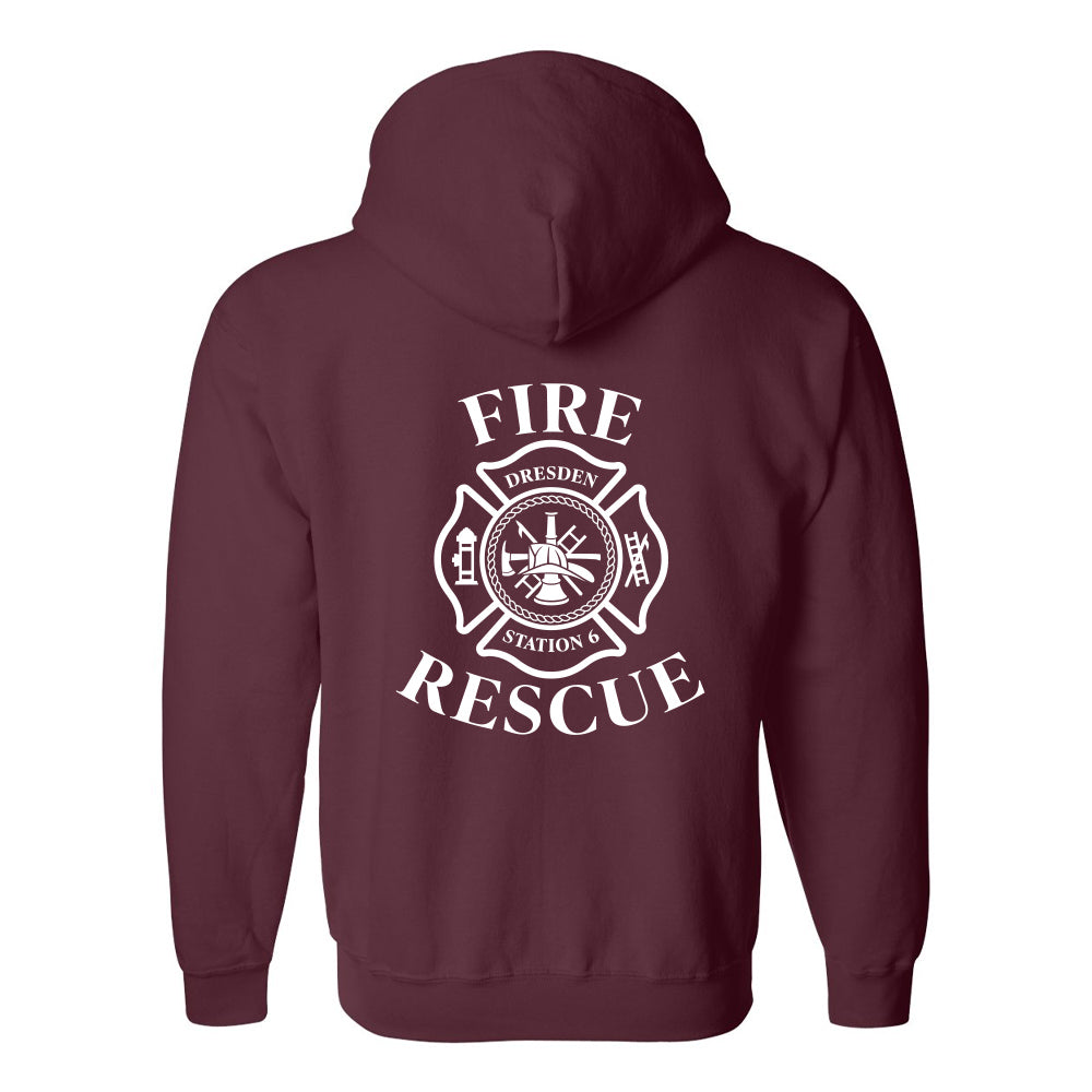 Dresden Fire Department Adult Heavy Blend Full-Zip Hooded Sweatshirt