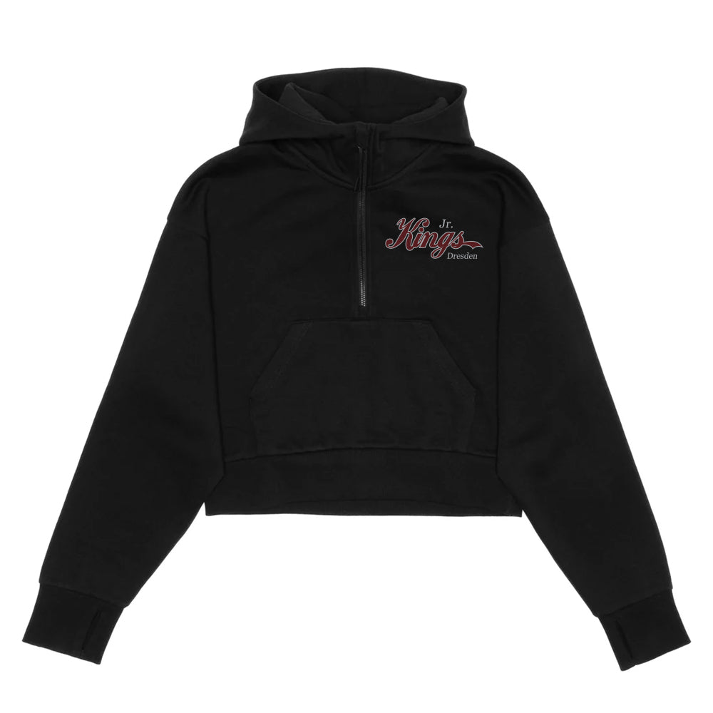 Dresden Minor Hockey Adult Cropped Drop Shoulder 1/2 Zip Hoodie