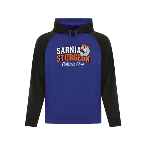Sarnia Sturgeon Adult Game Day Fleece Two Tone Hooded Sweatshirt