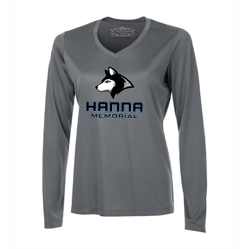 Hanna Memorial Ladies' Pro Team Long Sleeve V-Neck T-Shirt